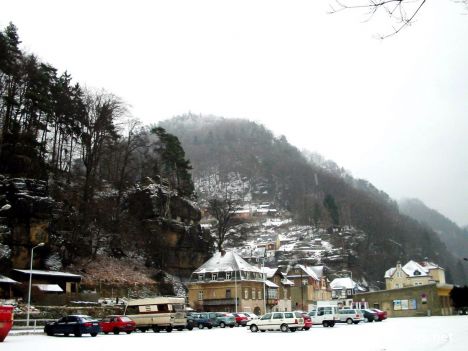 Postcard Bad Schandau - near the border of the Czech Rep.