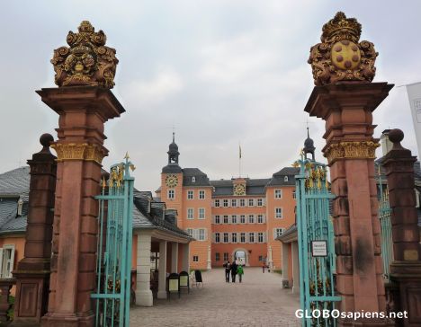 Postcard Entrance to Schwetzingen Castle -