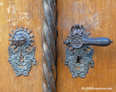 Postcard Angels on the doorknob