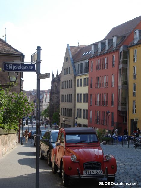 Postcard cute little street