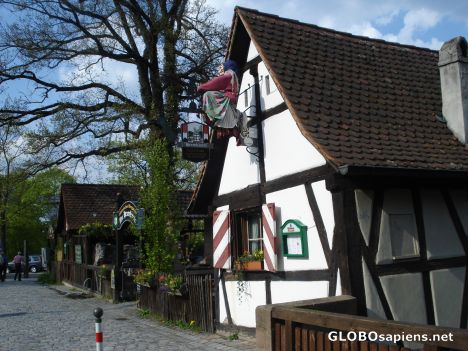 Postcard another view of the witch biergarten
