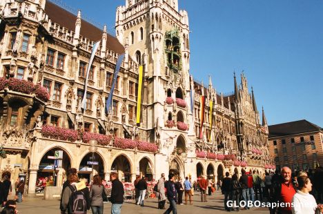 Postcard New Town Hall in Marienplatz