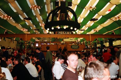 Postcard The Paulaner Beer tent