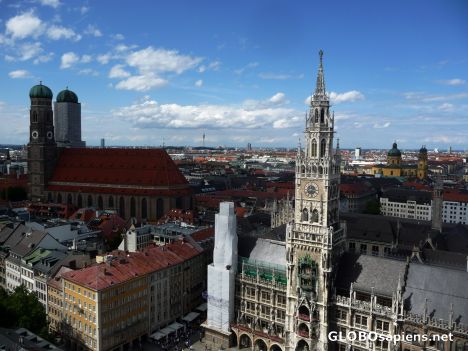 Postcard A Bavarian sky in white and blue 
