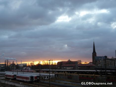 Postcard Early December morning in Berlin