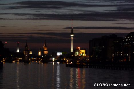 Postcard Berlin at night