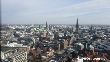 Postcard city view from the church tower