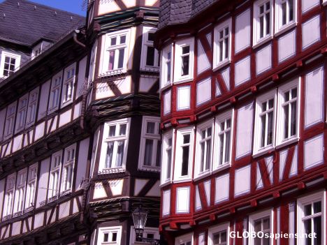 Postcard red, black and white