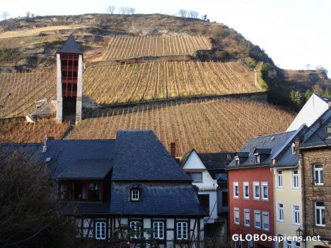 Postcard Bacharach on Rhein River 3