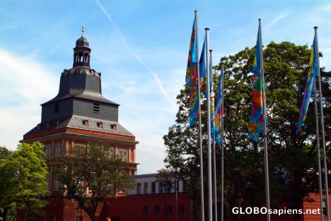 Postcard Trier - colourful flags