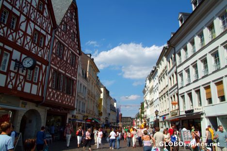 Postcard Trier - main drag towards Porta Nigra