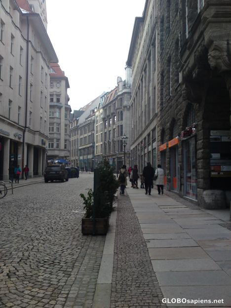Postcard Typical street in Leipzig
