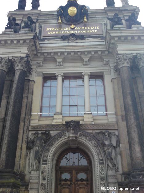 Postcard entrance door from the music academy