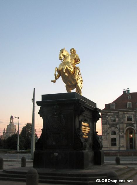 Postcard The Goldener Reiter Statue