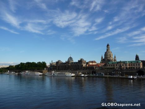 Postcard View across the Elbe river