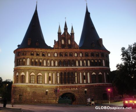 Postcard The city side of the Holstentor -