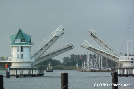Postcard Bridge over the Schlei in Kappeln.