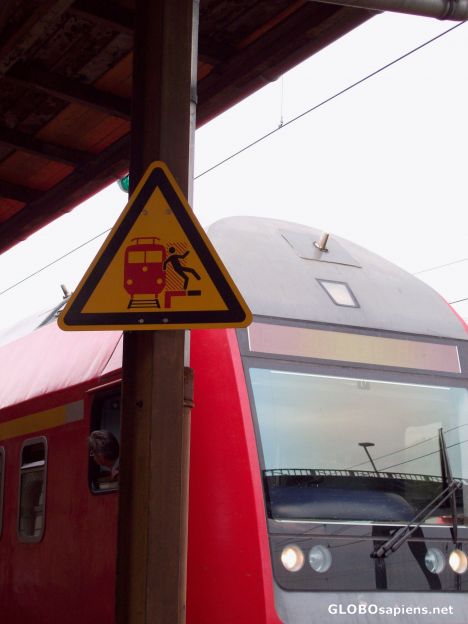 Postcard Beware of the Train.