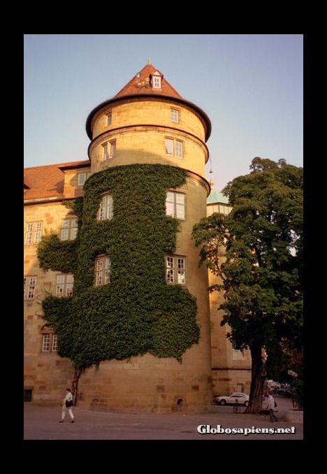 Postcard The old castle in the center of down town Stuttgar