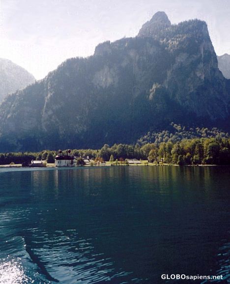 Postcard St. Bartholomei on Koenigsee