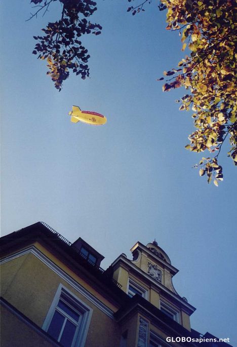 Postcard Yellow Zeppelin
