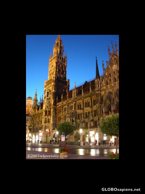 Postcard Evening on the Marienplatz, Munich, Germany