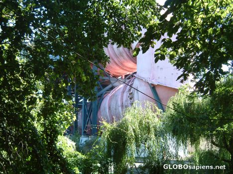Postcard Pink mystery tubes in Tiergarten