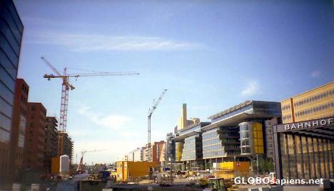 Postcard Berlin under construction