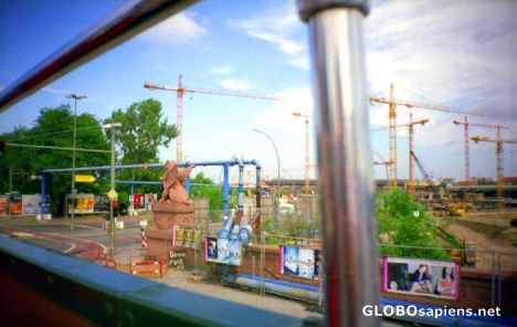 Postcard Cranes, historical work of art and ads.