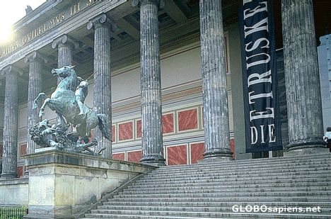 Postcard Majestic Pillars at the Museum Entrance
