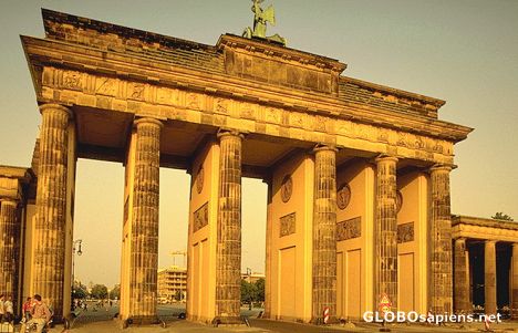 Postcard Back view of the Brandenburger Tor during Sunset