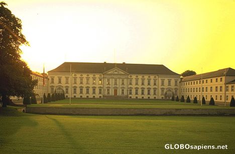 Postcard Chancellor's Residence under Sunset