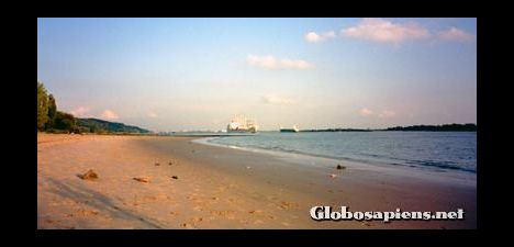 Postcard At the beach of river 