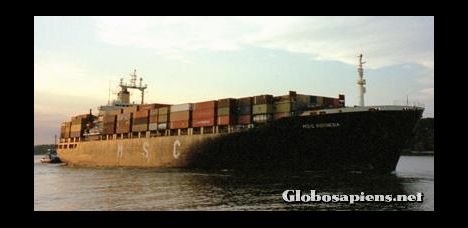 Postcard Containers on their way to Hamburg