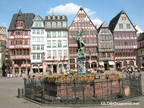 Postcard Frankfurt main square.