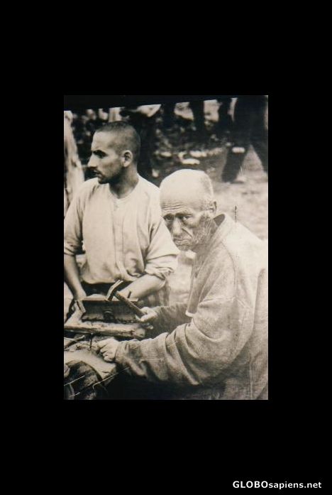 Postcard Dachau Inmates