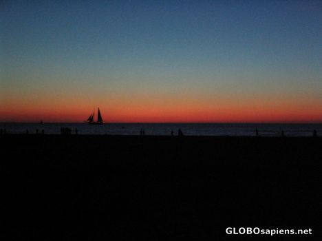 Postcard Sunset in Warnemunde, near Rostock, Germany