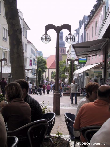 Postcard The busy pedestrian zone of Pirmasens