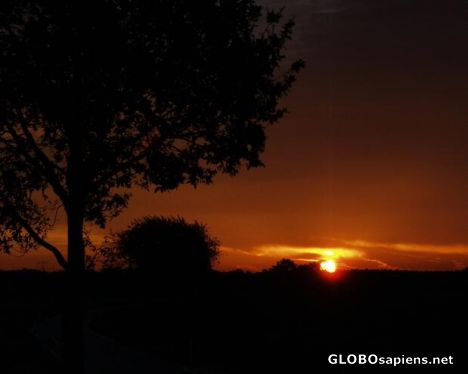 Postcard sunrise in autumn