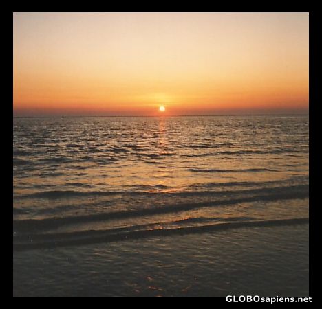 Postcard Sunset at the island of Norderney