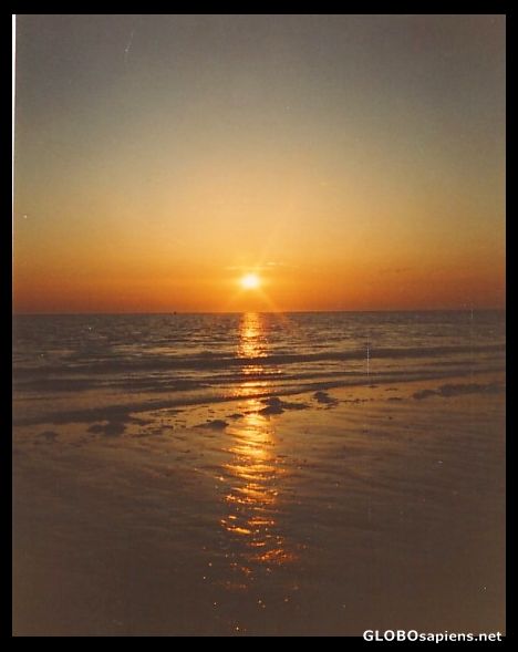Postcard Deap red sunset at the island of Norderney
