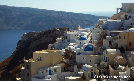 Postcard Beautiful Houses perched at the edge