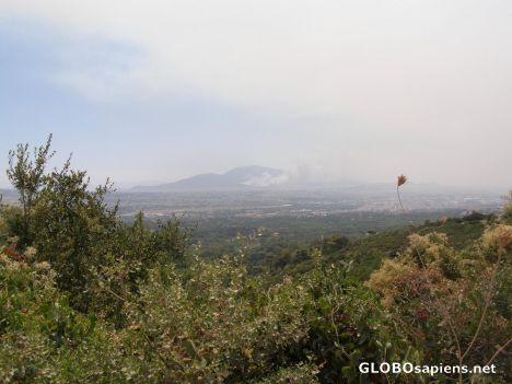 Postcard One of today's many fires in Athens!