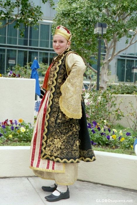 Postcard Costume Embroidered in Gold Thread