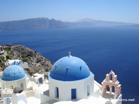 Postcard The most photographed church in Oia
