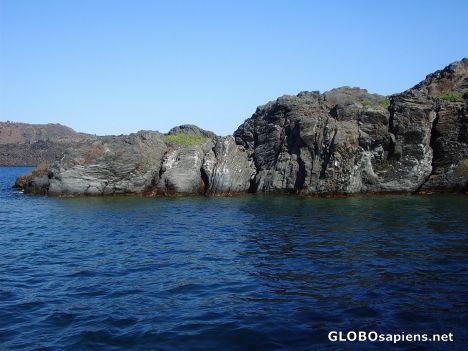Postcard Swimming in volcanic water