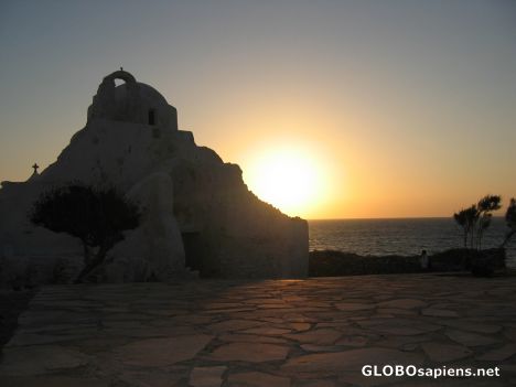 Postcard Sunset and the church