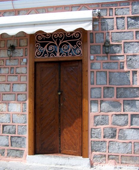 Postcard Charming brick and cement colors