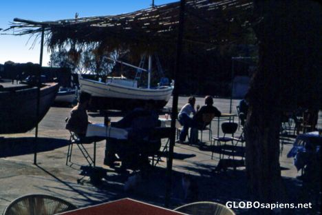 Postcard Outdoor cafe in Agia Gallini