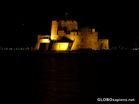 Postcard Bourtzi by night